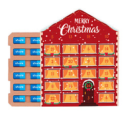 Täfelchen Adventskalender Haus ECO, share Napolitain, inkl. Druck