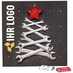 Täfelchen Adventskalender, Lindt Schokotäfelchen, Schraubenschlüssel-Tanne