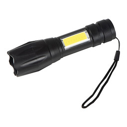Taschenlampe mit Akku , schwarz