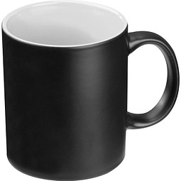 Tasse aussen schwarz, innen farbig, weiss