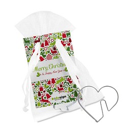 Tassenbackförmchen im Organzabeutel, Tassen-Herz, 2-seit. Druck