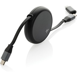 Terra ausziehbares 240W 2-in-1 Kabel aus RCS rec. Aluminium, schwarz