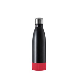 Thermotrinkflasche RETUMBLER-NIZZA, schwarz, Sleeve rot