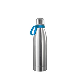 Thermotrinkflasche RETUMBLER-NIZZA, silber, Ring hellblau