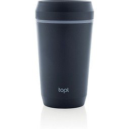 Topl-Becher aus rec. Kunststoff mit 360-Grad-Deckel 354ml, navy blau