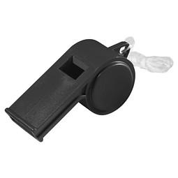 Trillerpfeife Sport mit Kordel, schwarz