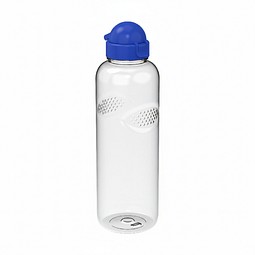 Trinkflasche Carve Junior, 1 l, transparent/blau