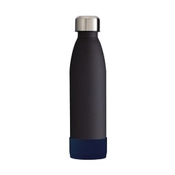 Trinkflasche RETUMBLER-myTOULON GLASS, schwarz, Sleeve dunkelblau