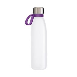 Trinkflasche RETUMBLER-TOULON GLASS, weiß, Ring lila
