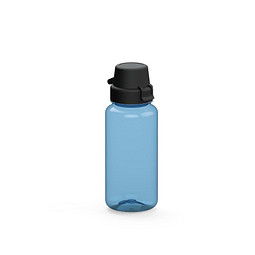 Trinkflasche School, 400 ml, transluzent-blau/schwarz