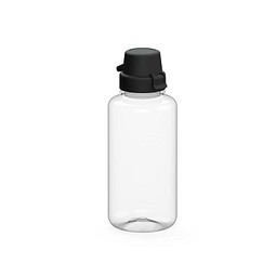 Trinkflasche School, 700 ml, RENEW, transparent/schwarz