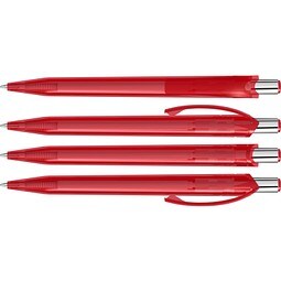 uma® BEAT transparent Druckkugelschreiber, rot