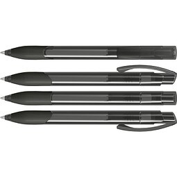 uma® OMEGA grip transparent Druckkugelschreiber, anthrazit