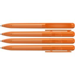 uma® RECYCLED PET PEN CHANGE transparent Drehkugelschreiber, orange