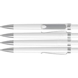uma® RECYCLED PET PEN CORE F SI Druckkugelschreiber, weiss