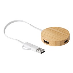 USB Hub MULTIPLIER CIRCLE,braun
