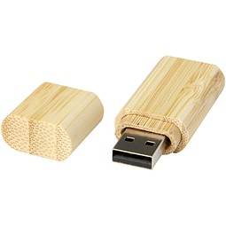 USB-Stick 2.0 aus Bambus mit Schlüsselanhänger, natural, 128GB