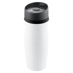 METMAXX® Vakuum-Thermobecher Metall, 400 ml, weiß/schwarz