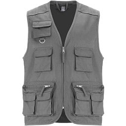 Venera Arbeitsweste mit V-Ausschnitt und mehreren Taschen, 200 g/m2, blei, 2XL