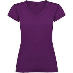 Victoria T-Shirt mit V-Ausschnitt für Damen, lila, 3XL
