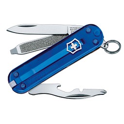 VICTORINOX Taschenmesser Rally, 9 Funktionen, blau-transparent