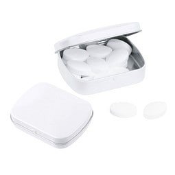 VIVIL Mini-Pfefferminz-Dose, eckig, weiß