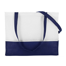 Vlies-Umhängetasche, weiß/dunkelblau