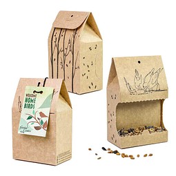 Vogelfutter To-Go, Weihnachten, Werbekarte, 2-seit. Druck