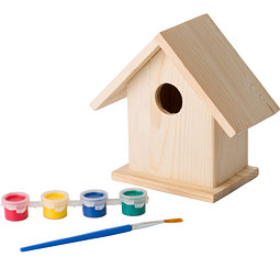 Vogelhaus Colibri mit Malset, Braun