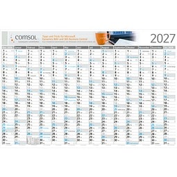 Geiger-Notes Wandplaner Horizont Bestseller, L, inkl. Druck, blau