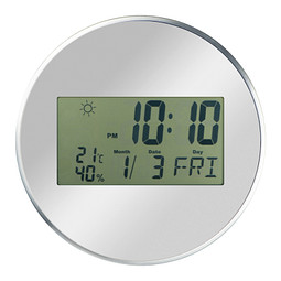 Wanduhr mit Digitaldisplay , grau