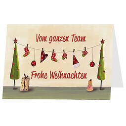 Grußkarte Weihnachten, Motiv Weihnachtsgirlande, Danke an Partner