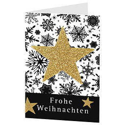 Grußkarte Weihnachten, Motiv Goldstern, Danke an Mitarbeiter