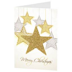 Grußkarte Weihnachten, Motiv Sterne, Danke an Mitarbeiter