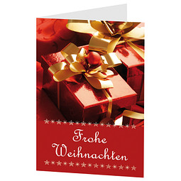 Grußkarte Weihnachten, Motiv Weihnachtsgeschenke, Danke an Partner