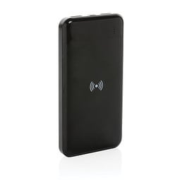 Wireless Powerbank aus RCS Standard recyceltem Kunststoff, schwarz