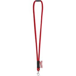 WISBECH. SET Lanyard TUBE Long (Ø 7 mm) mit 9 mm Schnappkarabiner und Ø 7 mm Sicherheitsverschluss, 302 - Rot