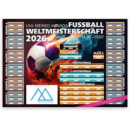 Geiger-Notes WM-Planer gefalzt auf A4, Motiv Feuerball, inkl. Druck