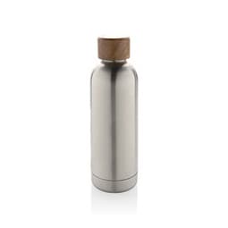Wood Vakuumflasche aus RCS recyceltem Stainless-Steel, silber