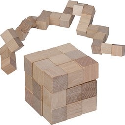 Würfelschlange aus Holz EMANUELE, beige