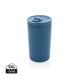 XD COLLECTION Doppelwandiger Vakuum-Becher aus RCS recyceltem SS, blau