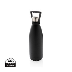 XD COLLECTION Große Vakuumflasche aus RCS recyceltem Stainless-Steel 1,5L, schwarz