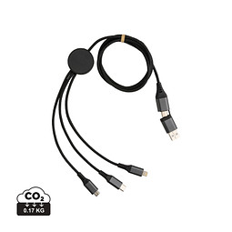 XD XCLUSIVE Terra 120cm 6-in-1-Kabel aus RCS recyceltem Aluminium, grau