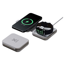 Xtorm XWF21 15 W Faltbares Kabelloses 2-in-1-Reise-Ladegerät, grau