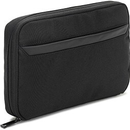 YANGON. Tasche, die geräumig ist und Organisation für technisches Zubehör bietet, aus Twill mit wasserabweisender Beschichtung und recyceltem 600D-Polyester, Schwarz