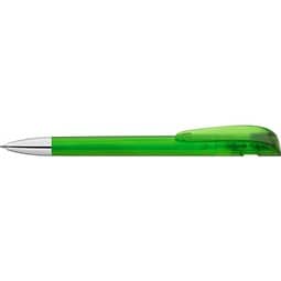 uma® Kugelschreiber YES SI transparent inkl. Metallspitze, hellgrün
