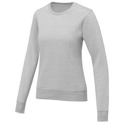 Zenon Damenpullover mit Rundhalsausschnitt, heather grau, XS