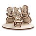 3D Holzpuzzle-Karte, Schneemann-Familie, 2-seit. Druck