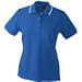JAMES & NICHOLSON Damen Poloshirt Pique, blau/weiß, L