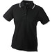 JAMES & NICHOLSON Damen Poloshirt Pique, schwarz/silber, XL